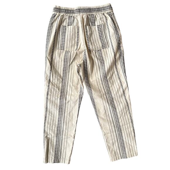 Anthropologie Beach Trousers White Embroidered Striped Pants Size Small - Picture 4 of 8